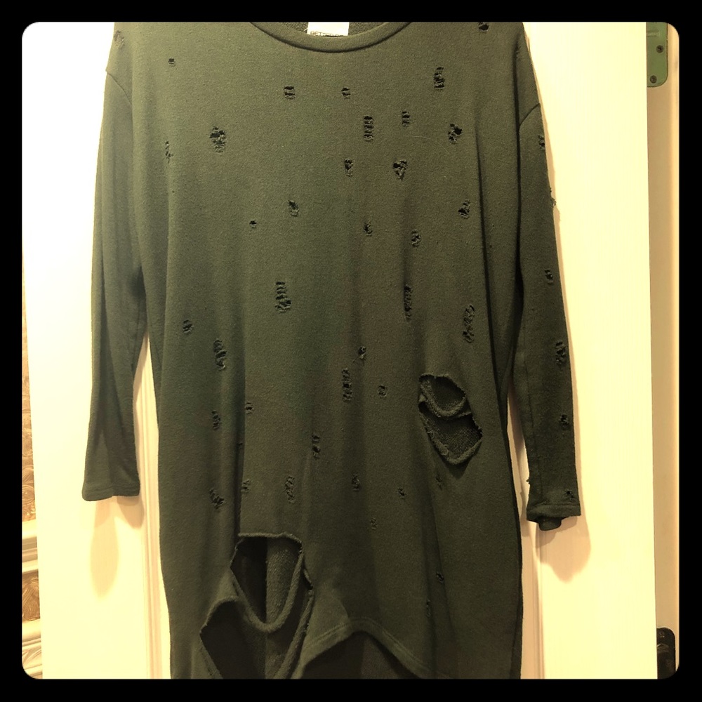 Army green/blush pink Short sweater dress